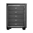 Alen 3 Pc Full Size Bedroom Set- Button Tufting- Mirror Trim- Gray