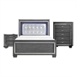Alen 3 Pc Full Size Bedroom Set- Button Tufting- Mirror Trim- Gray