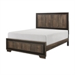 Shelli 4 Pc Queen Size Bedroom Set- Wood Planks- Mahogany Brown