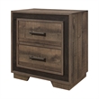 Shelli 4 Pc Queen Size Bedroom Set- Wood Planks- Mahogany Brown