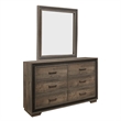 Shelli 4 Pc Queen Size Bedroom Set- Wood Planks- Mahogany Brown