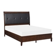 Beli 4 Pc Queen Size Bedroom Set- Button Tufted Headboard- Dark Cherry Finish