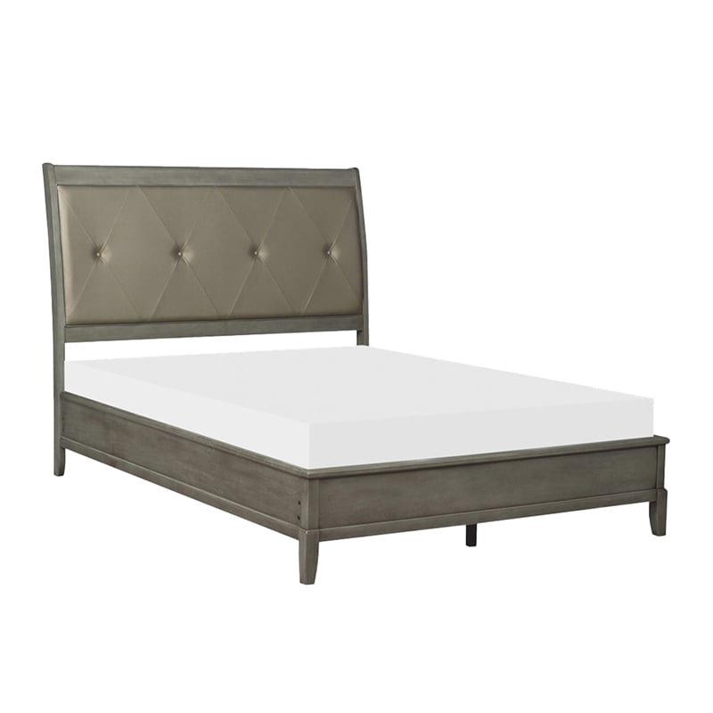 Beli 4 Pc Queen Size Bedroom Set- Button Tufted Headboard- Gray