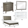 Beli 4 Pc Queen Size Bedroom Set- Button Tufted Headboard- Gray