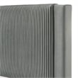 Cery Full Size Platform Bed- Light Gray Upholstery- Textured Headboard