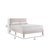 Cery Full Size Platform Bed- Pink Upholstery- Textured Headboard