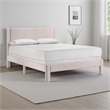 Cery Full Size Platform Bed- Pink Upholstery- Textured Headboard