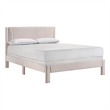 Cery Full Size Platform Bed- Pink Upholstery- Textured Headboard