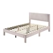 Cery Queen Size Platform Bed- Pink Upholstery- Textured Headboard