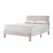 Cery Queen Size Platform Bed- Pink Upholstery- Textured Headboard