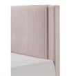 Cery Queen Size Platform Bed- Pink Upholstery- Textured Headboard