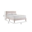 Cery Queen Size Platform Bed- Pink Upholstery- Textured Headboard