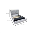 Reby Queen Size Bed w Storage Footboard- Gray Chenille Upholstery