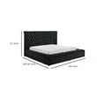 Heri King Bed w Side Storage- Chesterfield Black Velvet Upholstery