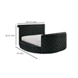 Leri Round Queen Bed w Lift TV Stand- LED Fireplace- Black Velvet