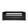 Sery Daybed w Trundle- Black Velvet Upholstery and Nailhead Trim