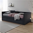 Sery Daybed w Trundle- Black Velvet Upholstery and Nailhead Trim