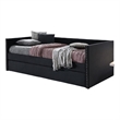 Sery Daybed w Trundle- Black Velvet Upholstery and Nailhead Trim