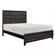 Ameya Four Pc Queen Bedroom Set- Metal Base- Wood with Printed Grains