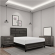 Ameya Four Pc Queen Bedroom Set- Metal Base- Wood with Printed Grains