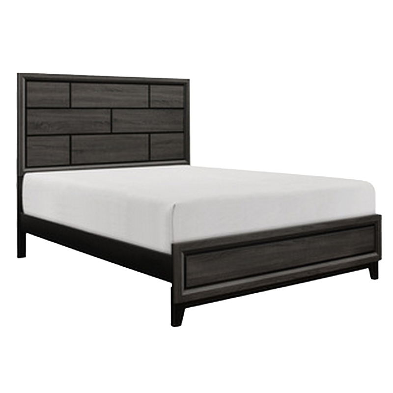 Ameya Four Pc Queen Bedroom Set- Metal Base- Wood with Printed Grains