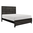 Ameya Four Pc Queen Bedroom Set- Metal Base- Wood with Printed Grains