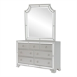 Badra Four Pc Queen Bedroom Set- Crystal Tufted Faux Leather- Mirror Trim