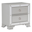 Badra Four Pc Queen Bedroom Set- Crystal Tufted Faux Leather- Mirror Trim