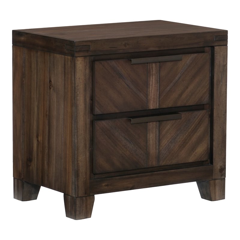 Bitsy Four Pc Queen Bedroom Set- V-Matched Planks- Distressed Espresso