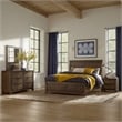 Bitsy Four Pc Queen Bedroom Set- V-Matched Planks- Distressed Espresso