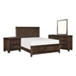 Bitsy Four Pc Queen Bedroom Set- V-Matched Planks- Distressed Espresso