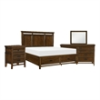 Zian Four Pc Queen Bedroom Set- Crown Molding-  Classic Grains