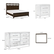 Gia Four Pc Queen Bedroom Set- Accents on Headboard- Wood- Modern Style