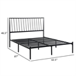 Angie Queen Bed- Platform Foundation- Slatted Headboard- Black Metal Frame