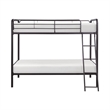 Tara 79 Inch Twin Bunk Bed- Sleek Metal Frame with Ladder in Dark Bronze