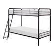 Tara 79 Inch Twin Bunk Bed- Sleek Metal Frame with Ladder in Dark Bronze