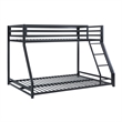 Ovi 78 Inch Twin over Full Bunk Bed- Ground Level Platform Bed- Black