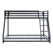Ovi 78 Inch Twin over Full Bunk Bed- Ground Level Platform Bed- Black