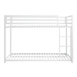 Ovi 78 Inch Twin Bunk Bed- Mounted Ladder- Ground Level Platform Bed- White