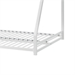 Ovi 78 Inch Twin over Full Bunk Bed- Ladder- Ground Level Bed- White Metal