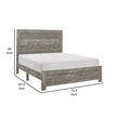 Eby California King Bed- Rustic Farmhouse Style- Gray Finish Wood Veneer
