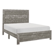 Eby California King Bed- Rustic Farmhouse Style- Gray Finish Wood Veneer