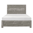 Eby King Size Bed- Rustic Farmhouse Style- Gray Finish Wood Veneer