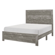 Eby King Size Bed- Rustic Farmhouse Style- Gray Finish Wood Veneer