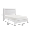 Eby Full Size Bed- Rustic Farmhouse Style- White Finish Wood Veneer