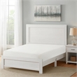 Eby King Size Bed- Rustic Farmhouse Style- White Finish Wood Veneer