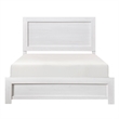Eby Twin Size Bed- Rustic Farmhouse Style- White Finish Wood Veneer