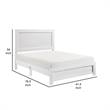 Eby Twin Size Bed- Rustic Farmhouse Style- White Finish Wood Veneer