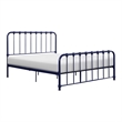 Ethan Full Size Metal Bed- Blue Spindle Design- Heavy Duty Slat Support