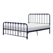 Ethan Full Size Metal Bed- Blue Spindle Design- Heavy Duty Slat Support